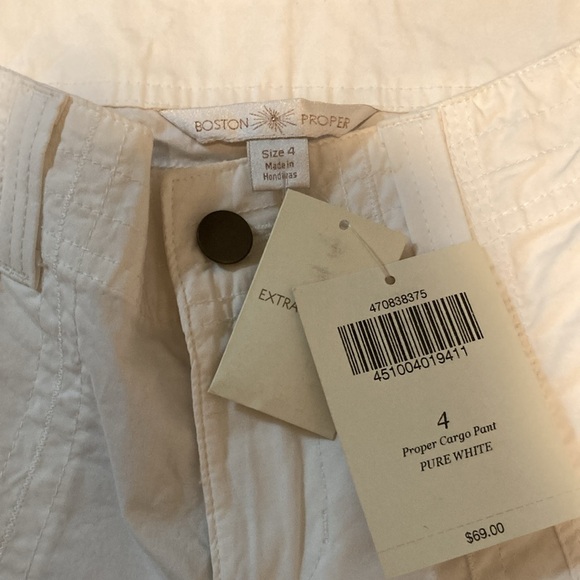 NWT Boston Proper Proper Cargo Pants, Pure White ￼ - Picture 3 of 5
